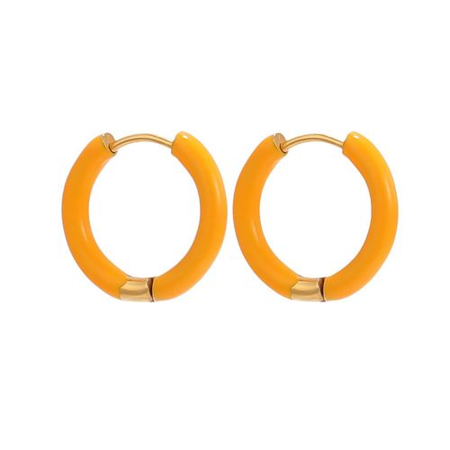 Boucles D'oreilles Créoles En Émail Pour Femmes,Bonbons De Paupières,Huggie D'été Doux,Paramètres De Documents,Fournitures De Bijoux En Acier Inoxydable,1 Paire