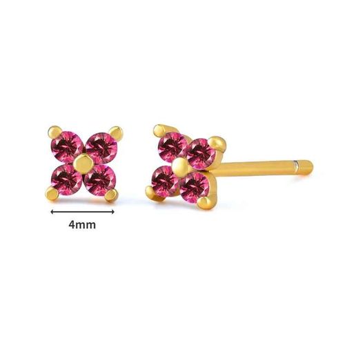 Zunderes-Boucles D'oreilles Créoles En Argent Regardé 925 Pour Femme,Pendentif Géométrique,Bijoux De Mariage,Rose Et Rouge,Mode