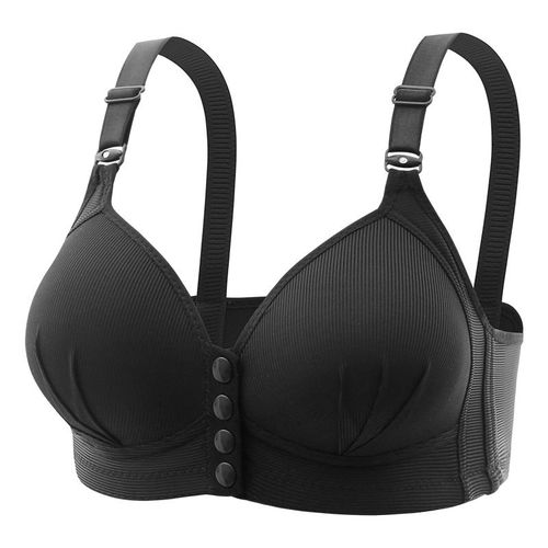 Soutien-Gorge De Grande Taille Avec Bouton Ouvert Sur Le Devant,Sous-Vêtements D'allaitement,Doux Et Confortable,Sans Anneau En Acier,Glaçure Froncée