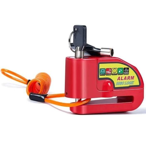 2 Pcs Bloc Disque Alarme Antivol Moto Bloque Disque Scooter Lock Alarme Antivol Vélo De 110db Sans Câble De Rappellot De 2