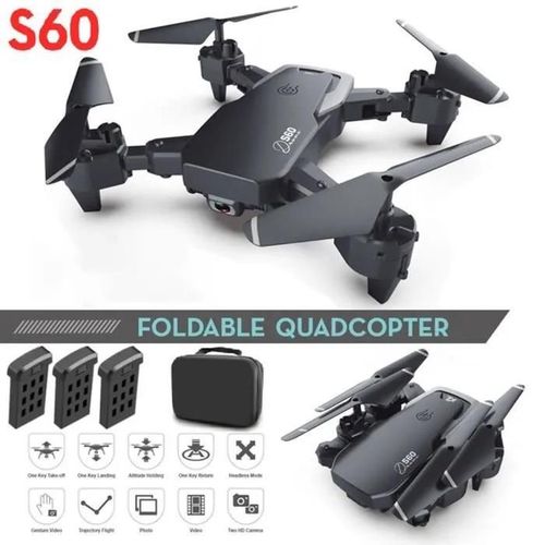 Drone Leshp S60 - Photographie Aérienne Hd - Télécommande - 120m De Portée - Pliable - Noir-Générique