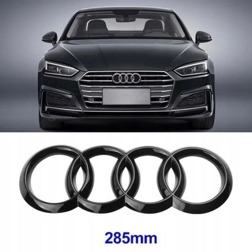 1pcs Insigne Badge Logo Emblème Avant 28599mm Noir Brillant Pour Audi A6 C7 Q3 Q5 Q7