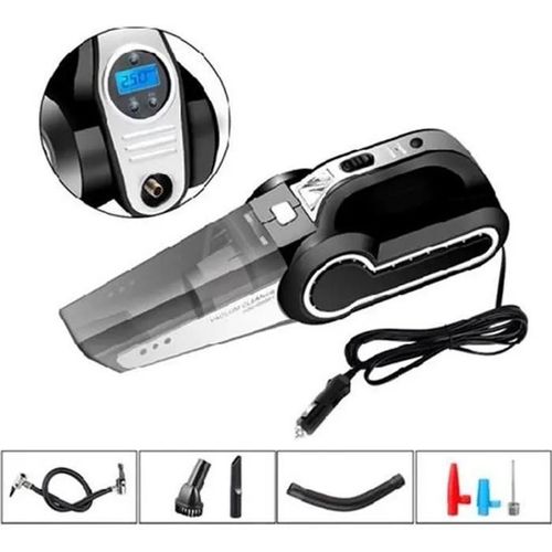 4 En 1 Aspirateur À Main Voiture Avec Allume-Cigare,Aspirateur Automatique De Poche,Jauge De Pression De Pneus Portable