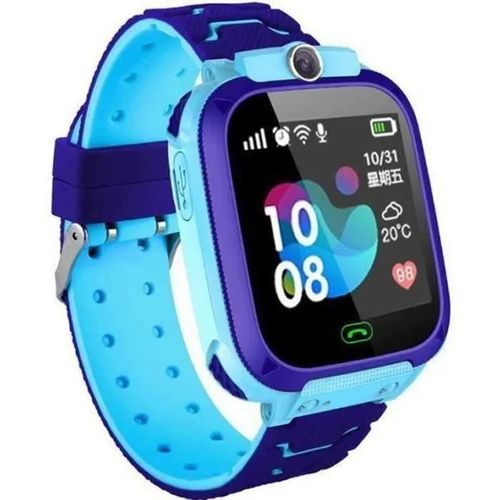 Enfants Montre Intelligente Gps Localisateur Wifi Tracker Sos Appel Android Montre Connectée Pour Enfant - Bleu