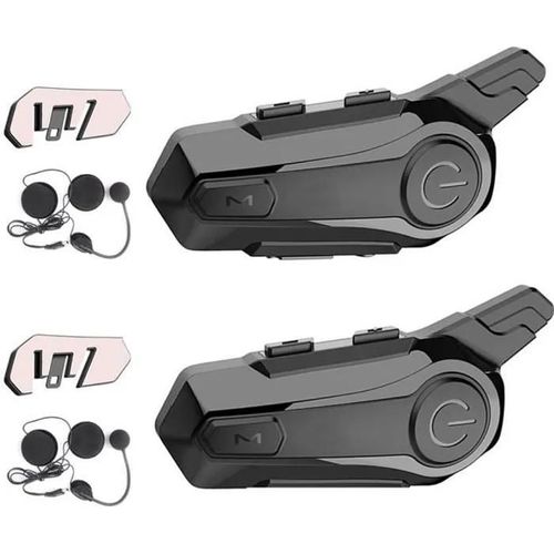 Intercom Moto Prumya Bluetooth 5.0 Intercom Moto Duo Pour 2 Casques Distance De Communication 1km Appel Vers 12h Tanche Ipx6