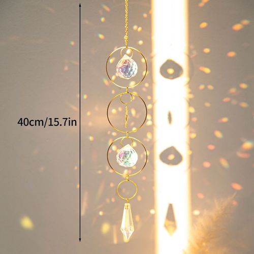 PmotWind-Suncatcher Crystal Moon Catcher,Prisme arc-en-ciel,Cloche de fenêtre,Arbre de Noël,Décoration d'intérieur - Type S8