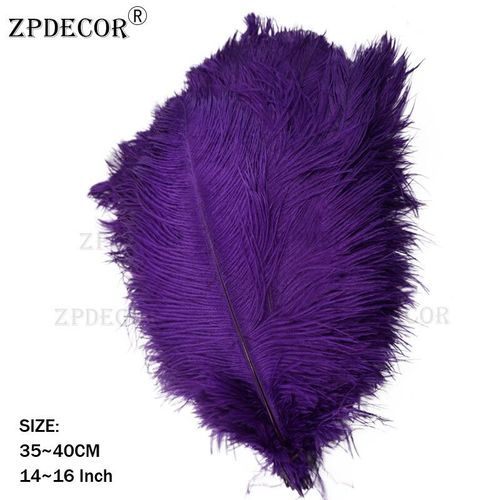 Plumes D'autruche Standard De Sale14-16 Pouce 35-40cm Pour La Direction D'artisanat De Bijoux - Type Purple-20 Pieces