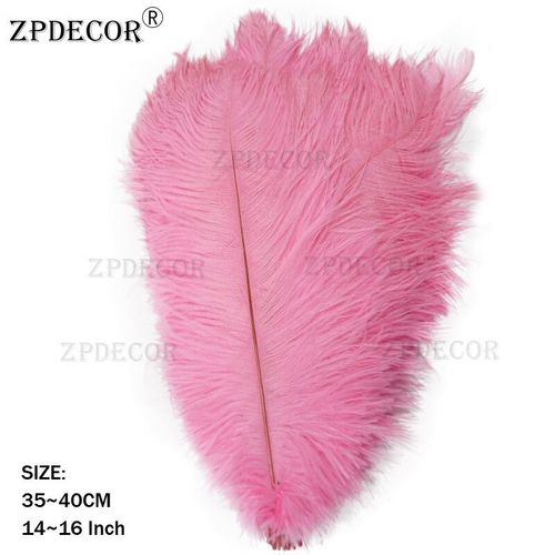 Plumes D'autruche Standard De Sale14-16 Pouce 35-40cm Pour La Direction D'artisanat De Bijoux - Type Pink-50 Pieces