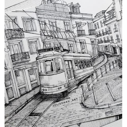Portugal Tram - Size A3