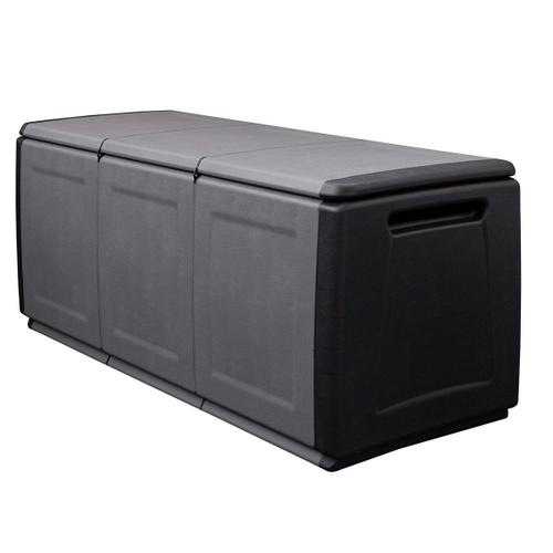 Coffre De Rangement 330l Gris/Noir 138 X 53 X H57cm Poignees De Transport Polypropylène Intec