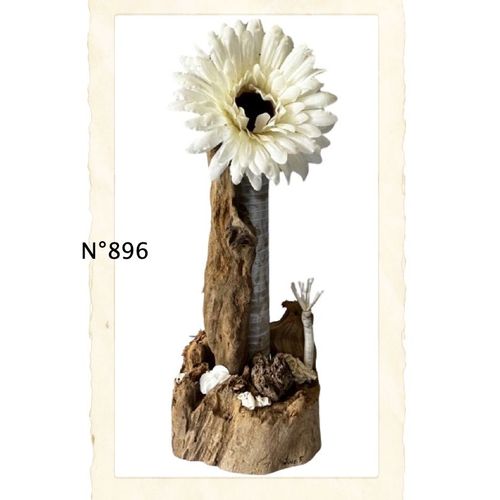 SOLIFLORE/VASE SEC BOIS FLOTTE N°896.