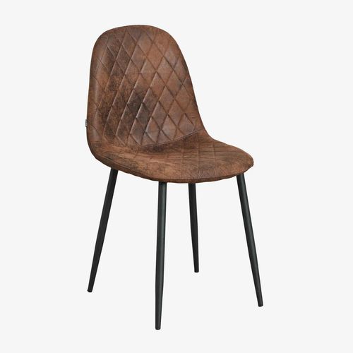 Pack De 2 Chaises De Salle À Manger En Similicuir Glamm Noir Café Diamond
