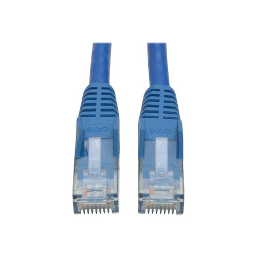 Eaton Tripp Lite Series Cat6 Gigabit Snagless Molded (UTP) Ethernet Cable (RJ45 M/M), PoE, Blue, 1 ft. (0.31 m) - Cordon de raccordement - RJ-45 (M) pour RJ-45 (M) - 30 cm - UTP - CAT 6 - moulé...