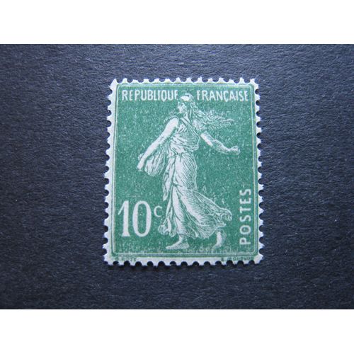 Timbre France Neuf * N° 159 - Semeuse Fond Plein 10 C. Vert - Années 1921-22