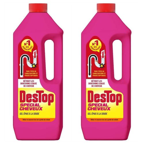 DESTOP Lot de 2 Gels Déboucheur Special Cheveux 1L