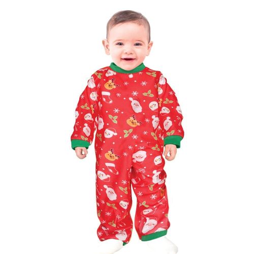 Déguisement Pyjama Noël Tradition Rouge Bébé