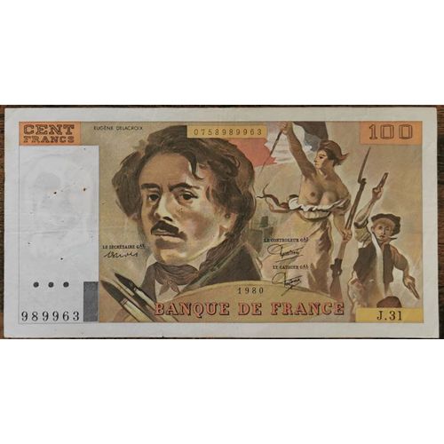 Billet 100 Francs Eugène Delacroix 1980 France J.31