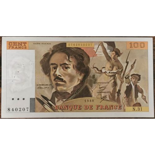 Billet 100 Francs Eugène Delacroix 1980 France N.31 840207