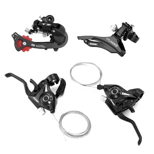 Levier De Vitesses Avant Et Arrière Pour Vtt,Kit De Dérailleur De Frein,Ensemble De Transmission Avec Câble De Changement De Vitesse,Pièce De Bicyclette - Type 4pcs