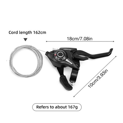 Levier De Vitesses Avant Et Arrière Pour Vtt,Kit De Dérailleur De Frein,Ensemble De Transmission Avec Câble De Changement De Vitesse,Pièce De Bicyclette - Type Left Finger Dial