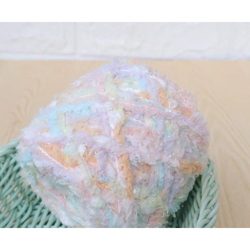 Pelote de laine douce pour pull adulte,fil nano istic mohair,tissé à la main,écharpe et sac Doudou,c?ur mélangé pour fille,50g par pelote - Type rainbow