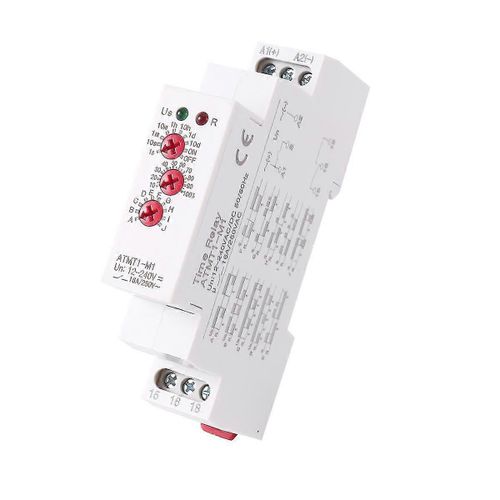 12-240VAC/DC Relais temporisé de type rail DIN Relais temporisé multifonction 16A/250VAC avec 10 fonctions C