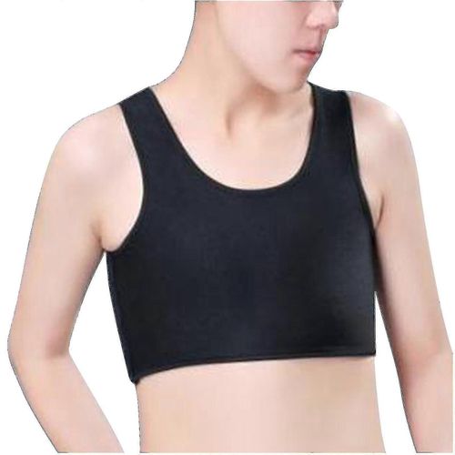 Mode Compression Chest Binder Femmes Gilet Sans Manches Solide Short Débardeurs