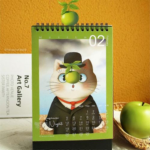Chaton 2024 Bureau Calendrier Musée Chat Nuit Ins Calendrier Décoratif Bureau École Papeterie