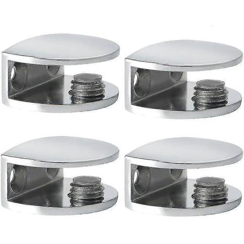 Serre En Verre Support D¿Étagère En Verre Support D¿Étagère Mural Fixation Réglable, Verre Adaptatif De 8 À 10 Mm D¿Épaisseur, Finition Polie En Acier Inoxydable, 4 Pcs