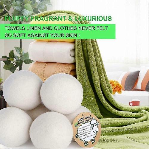 6pcs 6cm Home Laine Sèche-linge Boules Naturelle Réutilisable Linge Propre Pactical