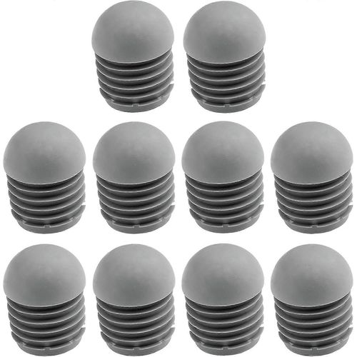 10x Capuchon De Tube De Chaise Ronde Antidérapant Gris Protecteur De Jambe, 25mm
