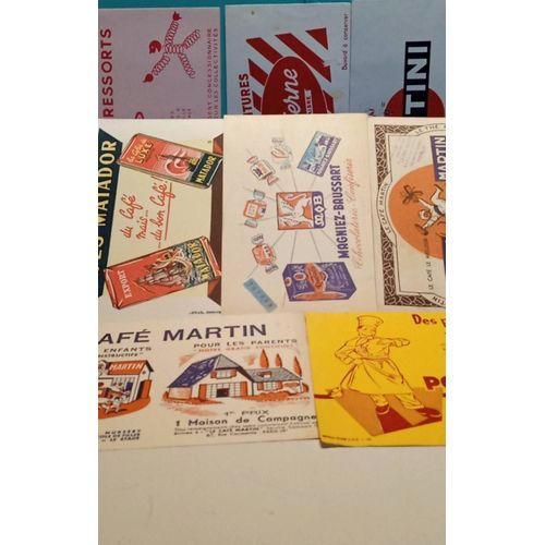 Lot De 8 Buvards Publicitaires Vintage 