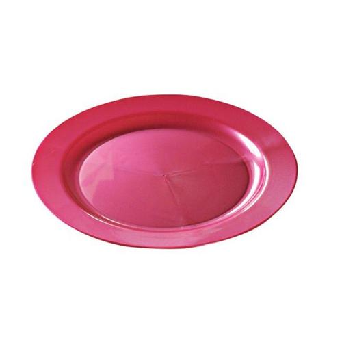 12 Assiettes Rondes Réutilisables Ø24cm Magenta