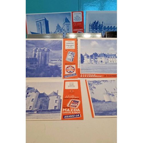 Lot De 6 Buvards La Pile Mazda Collection Château 