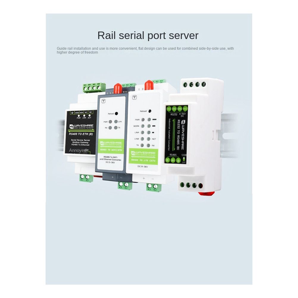convertisseur de Type Rail industriel RS232  RS485, Isolati... - 2