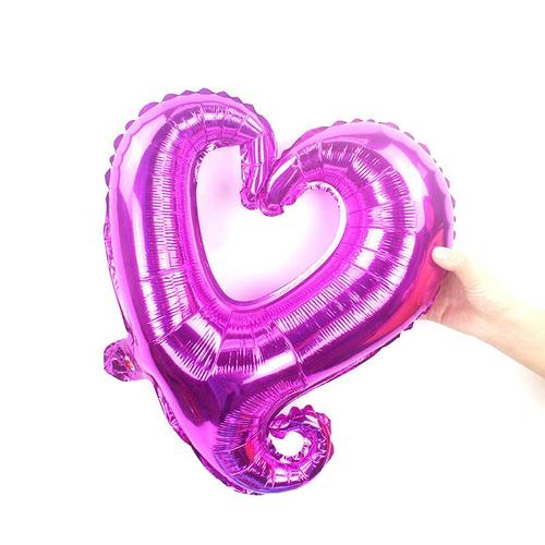 Balloons de fete,D'aluminium Ballons,Ballon Anniversaire Decoration de Fete Anniversaire-18 pouces rose rouge crochet coeur