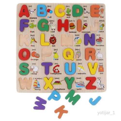 Jouet Montessori En Bois Tableaux Puzzle Alphabet Block Jigsaw Education D'entraînement