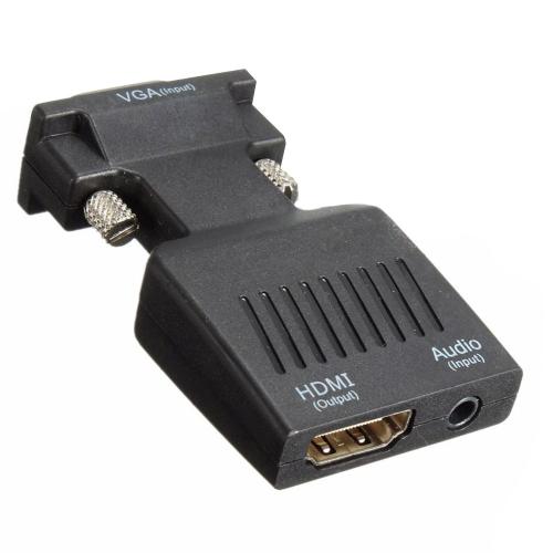 Adaptateur VGA mâle vers HDMI femelle 1080P, convertisseur avec câble Audio USB