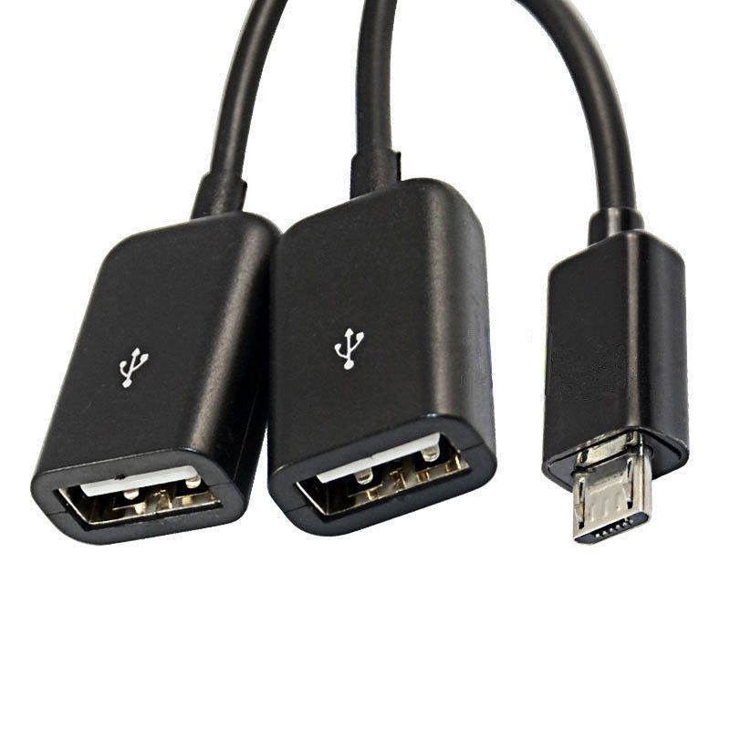 Adaptateur Micro USB / Type C  2 OTG, cble HUB  double Po... - 4