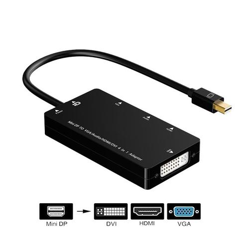 Mini DisplayPort vers HDMI VGA DVI, adaptateur Thunderbolt airies multi-ports, câble audio 4 en 1