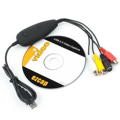 Enregistreur de caméra vidéo USB, carte de capture audio et vidéo, convertir la vidéo analogique de VHS, lecteur DVD 8mm, prise en charge de Win7, 8/10