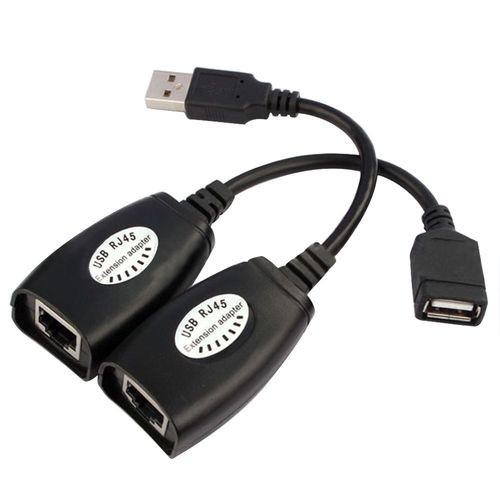 adaptateur d'extension de câble USB vers RJ45 RJ 45 LAN, 2 pièces, cordon de raccordement Cat5 RJ45 Cat6, accessoires réseau noirs