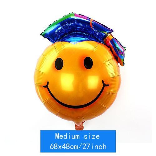 Balloons de fete,D'aluminium Ballons,Ballon Anniversaire Decoration de Fete Anniversaire-Docteur Smiley Face au chapeau bleu moyen