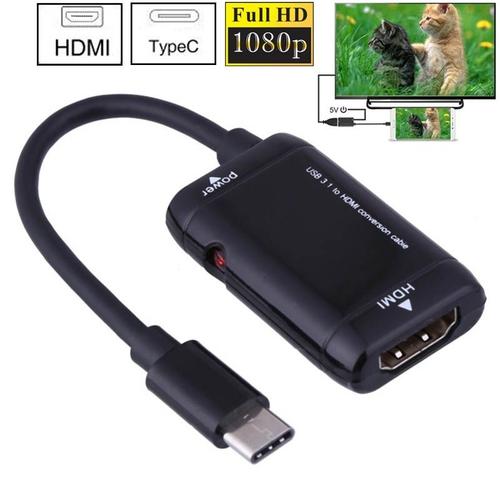 Séparateur USB USB-C Type C vers HDMI, convertisseur mâle vers femelle, avec fonction de Port d'alimentation, pour téléphone Android et tablette MHL, 3.1