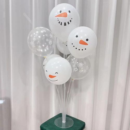 Balloons de fete,D'aluminium Ballons,Ballon Anniversaire Decoration de Fete Anniversaire-Table latex bonhomme de neige flottante 10 (ballon + table transparente flottante)