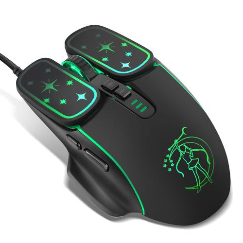 UTHAI-Souris optique de jeu filaire DB71 RGB 7200 ug I, ergonomique, pour Apple, Android, Lenovo, ordinateur de bureau