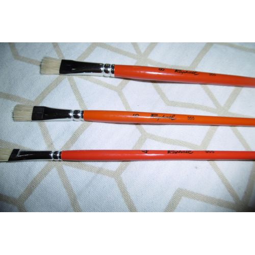 Pinceaux Brosses Plates Soie Porc Raphael N° 4/6/8/Lot De 3