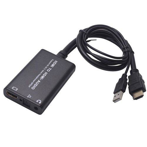Extracteur Audio Hdmi vers HDMI et optique TOSLINK SPDIF + convertisseur d'extraction Audio stéréo 3.5mm, adaptateur séparateur Audio HDMI