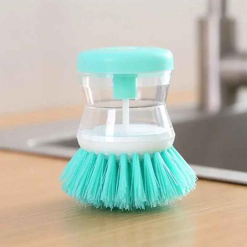 Brosse à vaisselle avec distributeur de liquide Regina,brosses à casseroles,brosse à vaisselle,outils de livres de cuisine,accessoires,2 en 1 - Type green