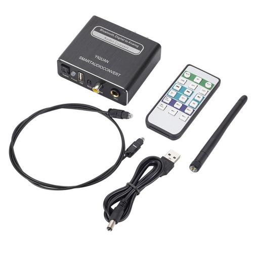 Convertisseur Audio numérique-analogique Toslink Fiber optique, Signal Coaxial vers RCA R/L, microphone Play, télécommande, décodeur audio